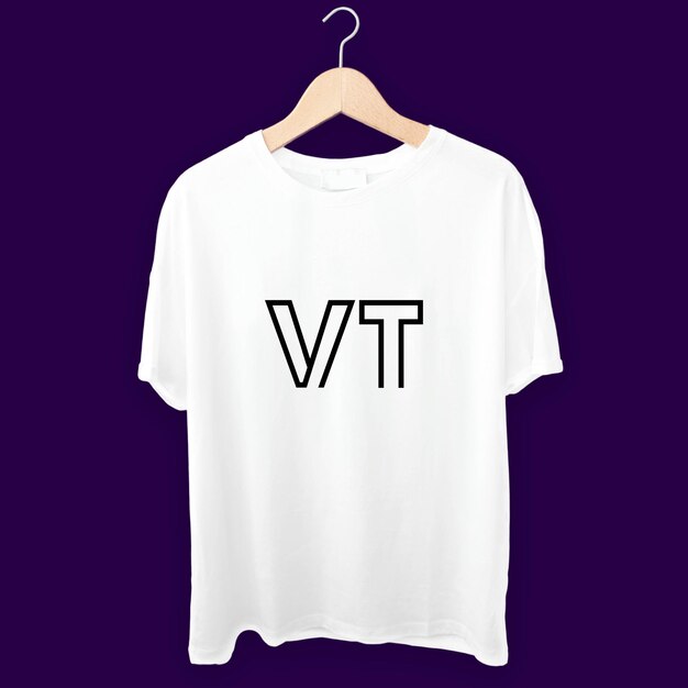 VT minimalist white tee template