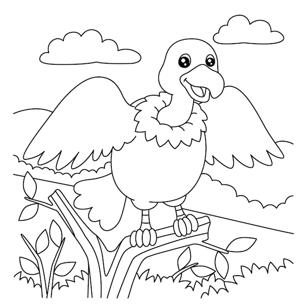 Vulture Coloring Page for Kids