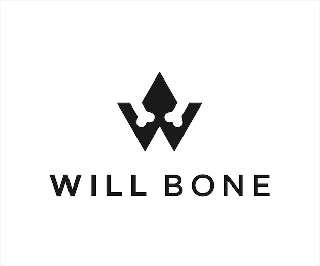 w bone logo icon vector designs