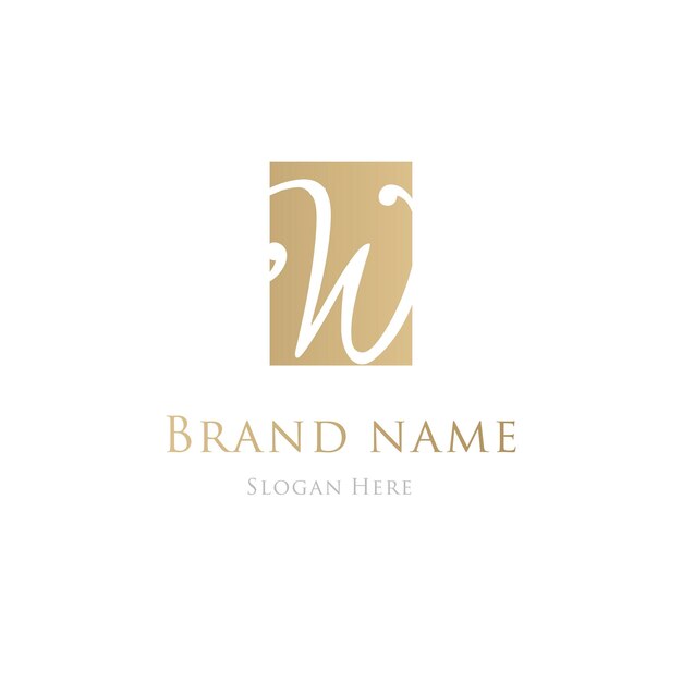 W Gold luxury elegant logo