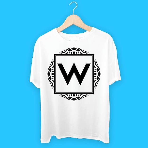 W isolated opened white tshirt