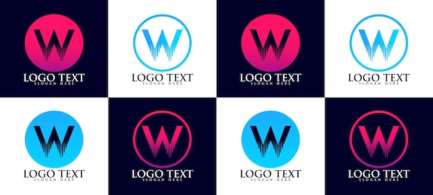 W letter logo, abstract letter w logo template