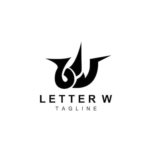 W Letter Logo Alphabet Initial Vector Simple Logotype Design Icon Symbol Template Illustration