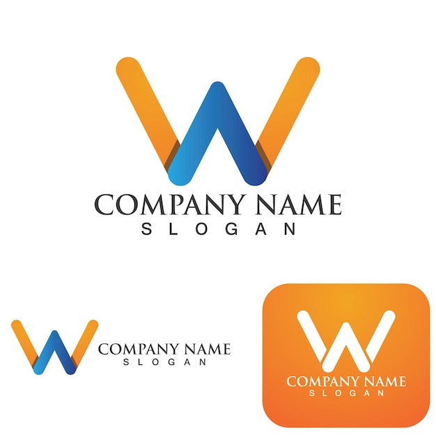 W Letter Logo Template vector illustration design