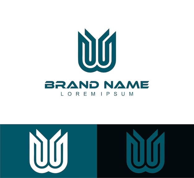 W Letter and U Letter Logo Design Template