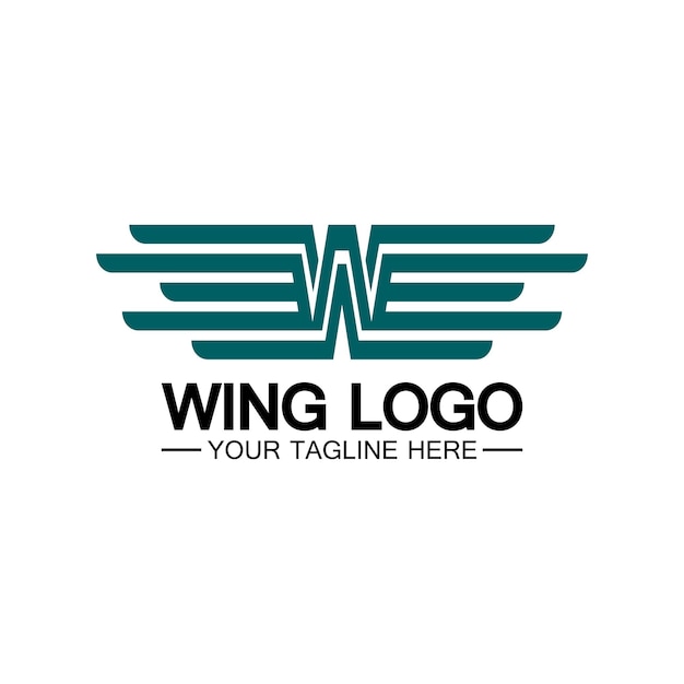 W letter for wings logo design combination w letter and wings