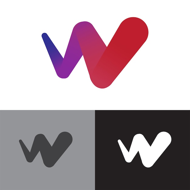 W logo gradation modern luxurious and simple suitable for a variety of brand logos