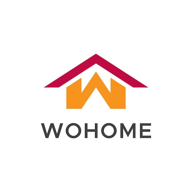 W real estate home logo