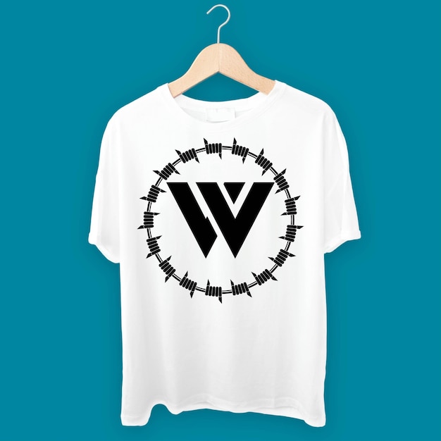 W tee mockup for design showcase