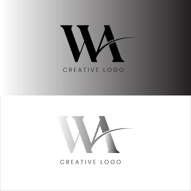 WA initial letter logo design