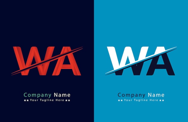 WA Letter logo design vector template