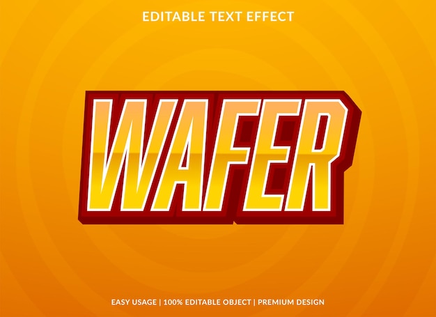 wafer editable text effect template with abstract background and modern style