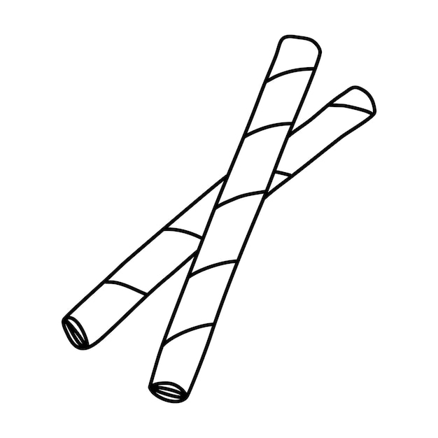 Wafer roll sticks Vector doodle drawing