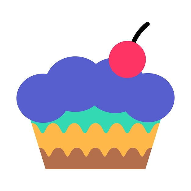 Waffle Basket Airy Dessert Color Stroke Icon