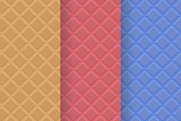 Waffle cone colorful seamless pattern vector