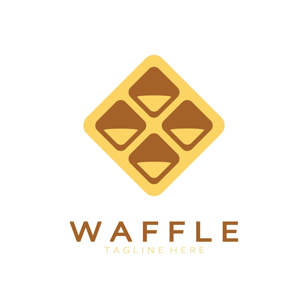 Waffle logo simple illustration designfor pastry shopemblembadgebakery businesspastrybakeryvector