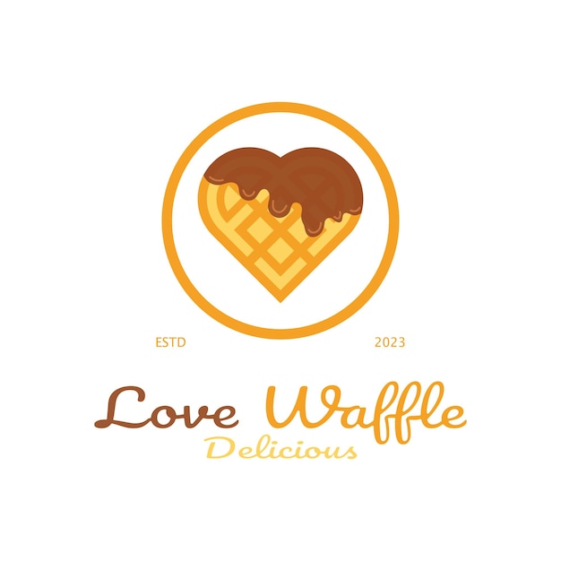 Waffle logo simple illustration designfor pastry shopemblembadgebakery businesspastrybakeryvector