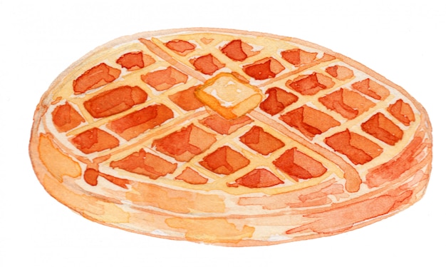 Waffle Watercolor Illustration