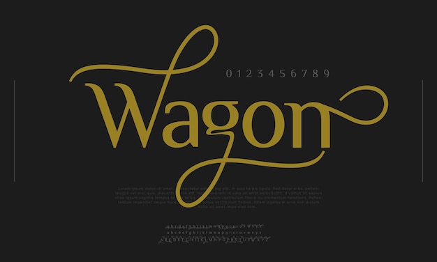 Wagon abstract typography luxury font Elegant alphabet logo branding