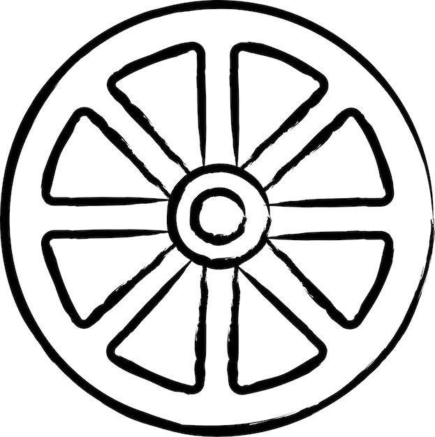 Wagon wheel hand drawn vector illustration