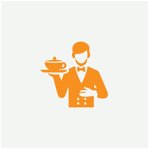 Vector waiter logo vector illustrations