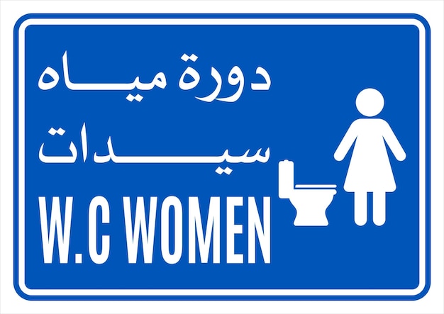 Waiting Room WC Women WC Men Yellow Blue Safety SIgn Sticker Board Banner