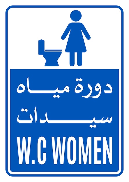 Waiting Room WC Women WC Men Yellow Blue Safety SIgn Sticker Board Banner