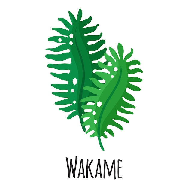 Wakame superfood seaweed for template farmer market design, label and packing. Natural energy protein organic food.