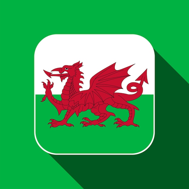 Wales flag official colors Vector illustration