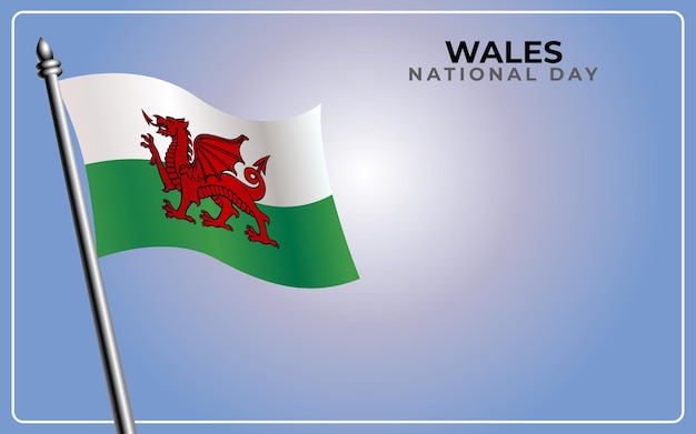 Wales national flag isolated on gradient color background