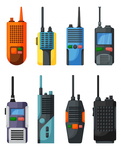 Walkie talkie   cartoon icon. Isolated cartoon set icon transceiver.