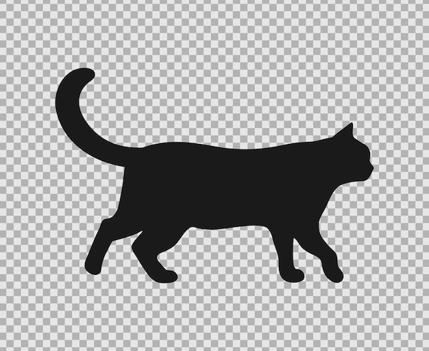 Vector walking cat silhouette cat symbol logo vector illustration