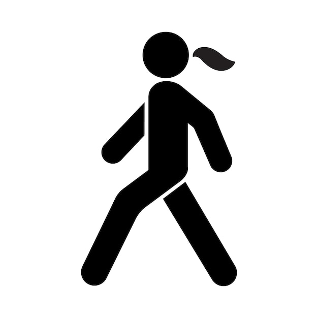 Walking woman vector icon