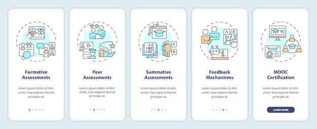 Walkthrough MOOC with line icons concept