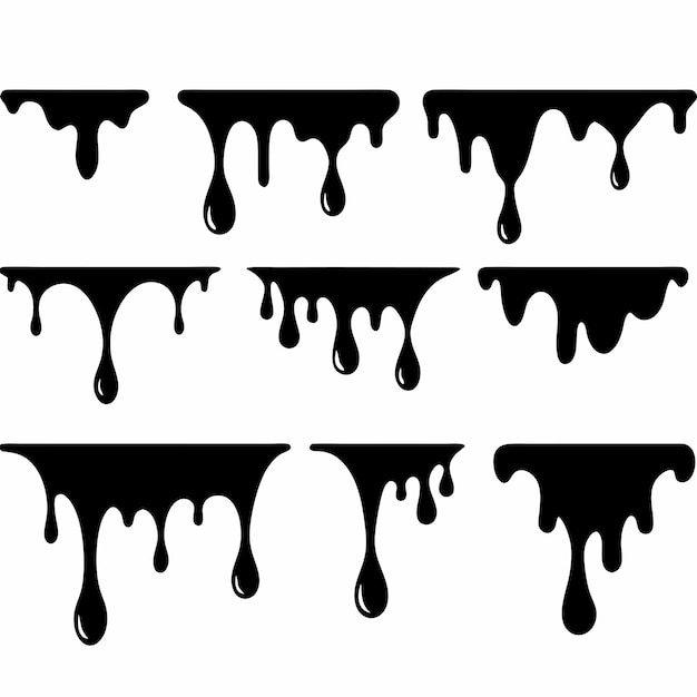 Vector a wall of black and white paint with a black splash of paint dripping down the middle