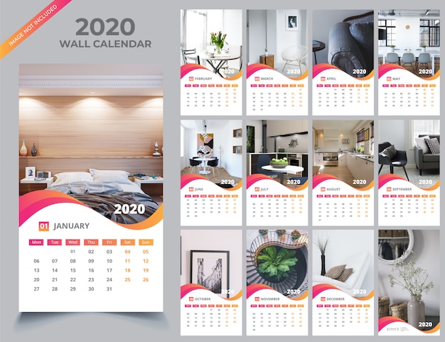 Wall Calendar 2020 Template