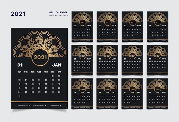 Wall Calendar 2021 Template