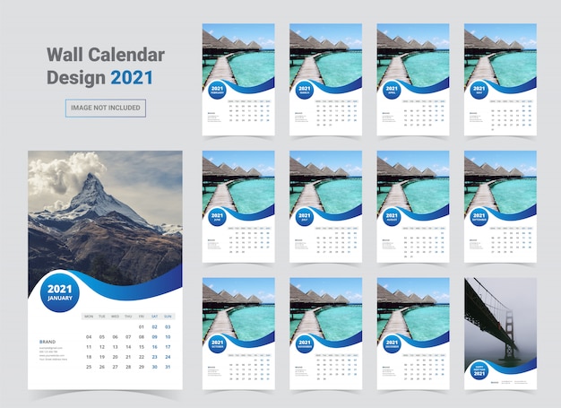 Wall Calendar 2021 Template