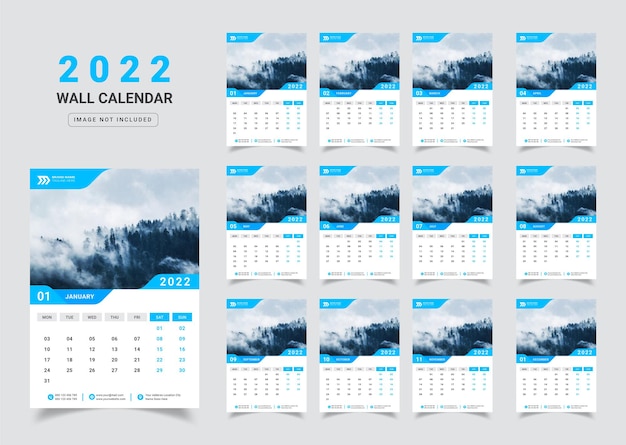 Wall Calendar 2022 New Year Corporate Wall Calendar Template