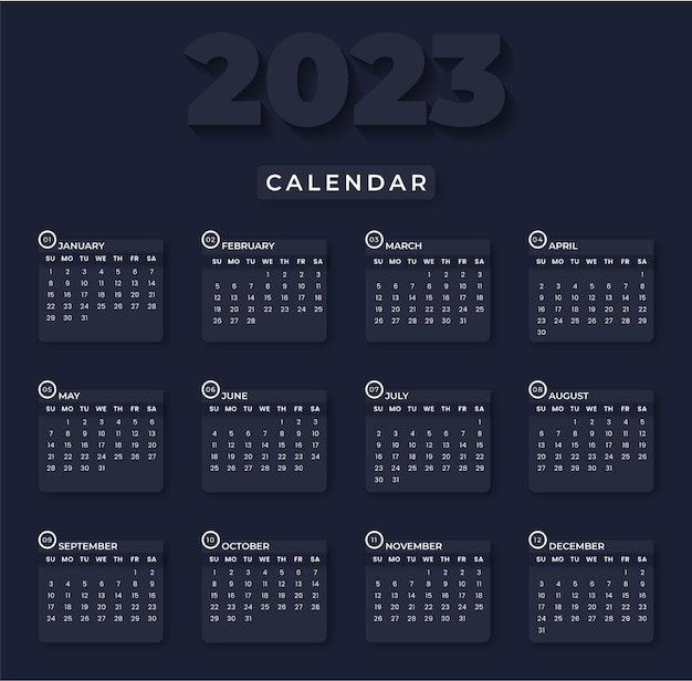 Wall calendar 2023 design, Flat 2023 calendar,Minimalist inspirational photos monthy nature calendar