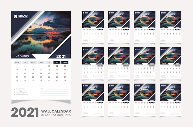 Wall calendar new year