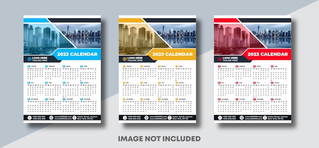 Wall calendar template 2023