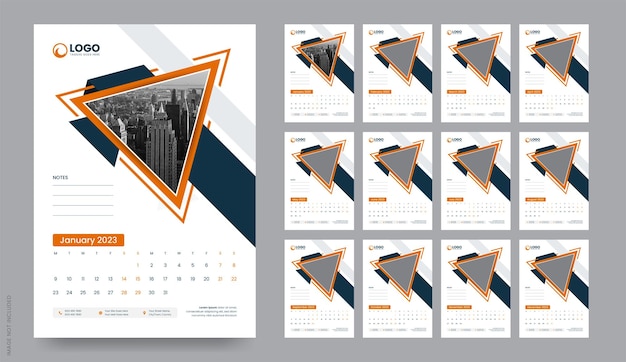 Wall Calendar Template Design, Monthly Creative Calendar Layout Vector illustration