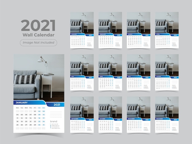 Wall calendar template