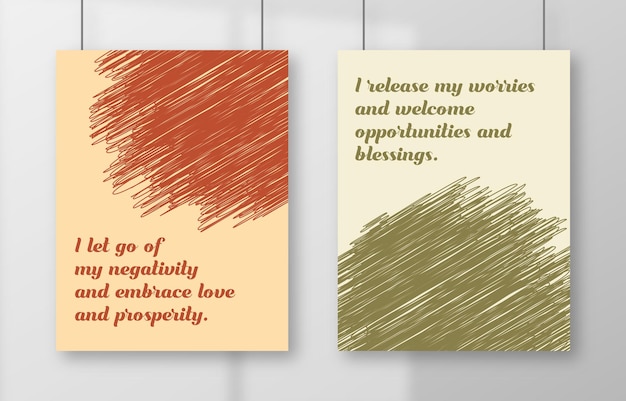 wall decoration with words of affirmation and abstract scribble element