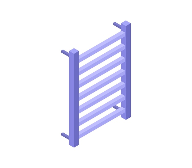 Wall heated towel isometric