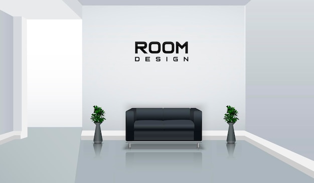 Vector wall mouckup office vector design