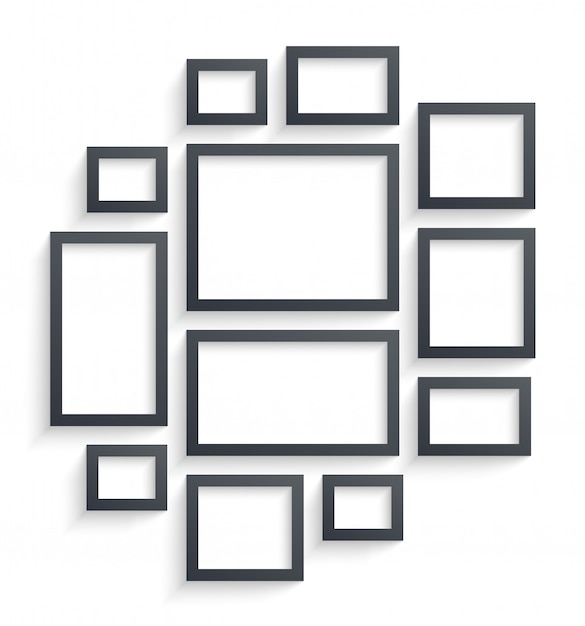 Wall picture frames templates isolated on white background