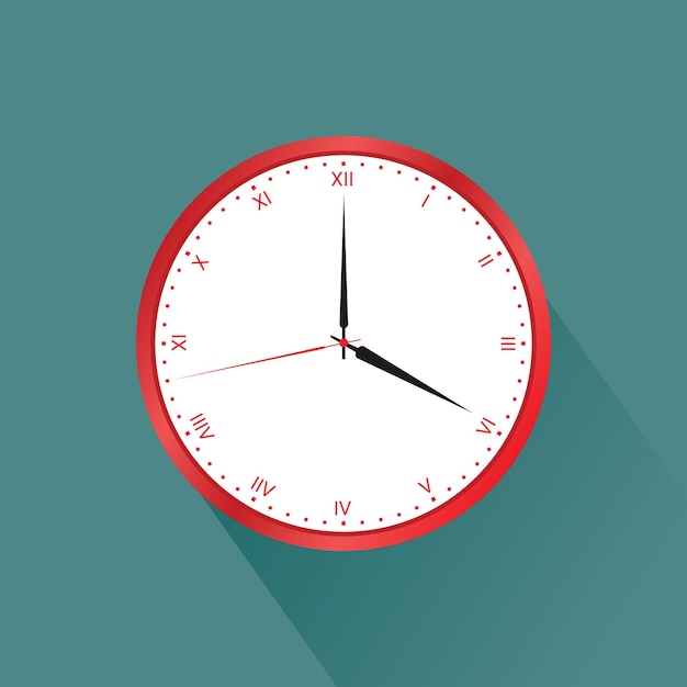 Vector wallclock vector illustration with customizable time pointers