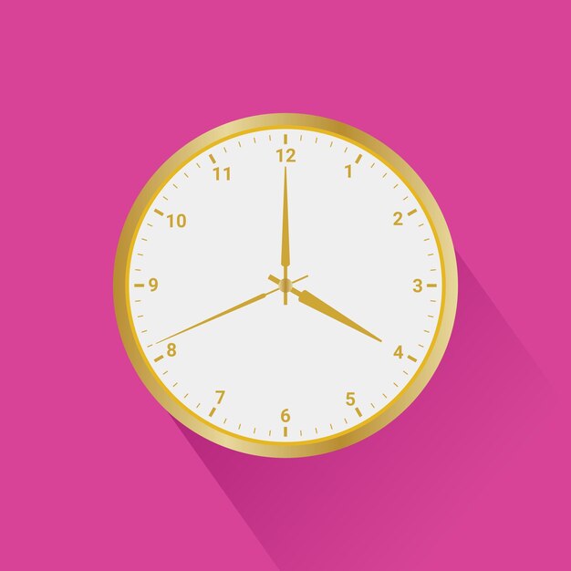 Vector wallclock vector illustration with customizable time pointers